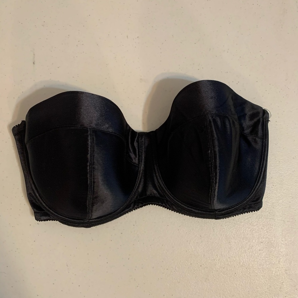 Fine lines strapless bra, black, 34F